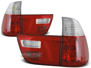 Coppia di Fari Posteriori per BMW X5 E53 1999-2003 Rosso Bianco IT LTBM44-ED XIN - Picture 1 of 8