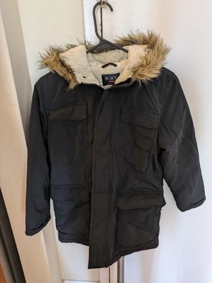 Chaqueta parka negra con cremallera completa para niños talla 10-12 en muy buen estado Foto 1 de 3