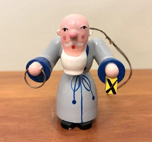 Erzgebirge St Peter Ornament Wooden Figure Vtg Germany Handpainted Christmas - Picture 1 of 8