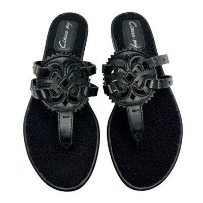 Sandalia acolchada Sam Edelman Circus NY NUEVA SIN CAJA talla 7 Canyon 10 negra imitación cuero Foto 1 de 4