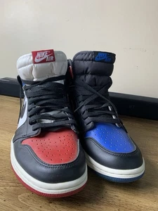 AIR JORDAN 1 RETRO HIGH OG USED SZ 8.5 TOP 3 BLACK WHITE MULTI COLOR 555088 026 - Picture 1 of 23