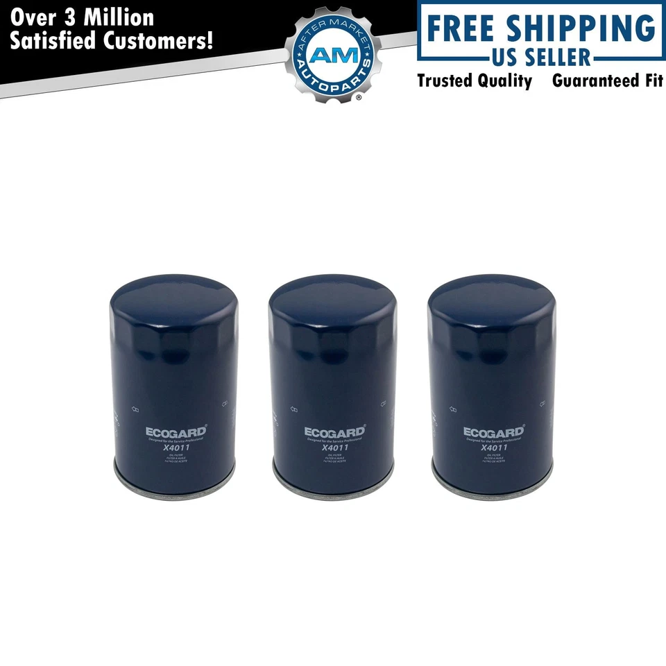 Juego de filtro de aceite de motor de repuesto Ecogard de 3 piezas para Buick Cadillac Chevy GMC Foto 1 de 4