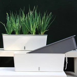 Window Box Rectangle Planter Box Self Watering Versatile Flower Pot for Outside - Picture 1 of 7