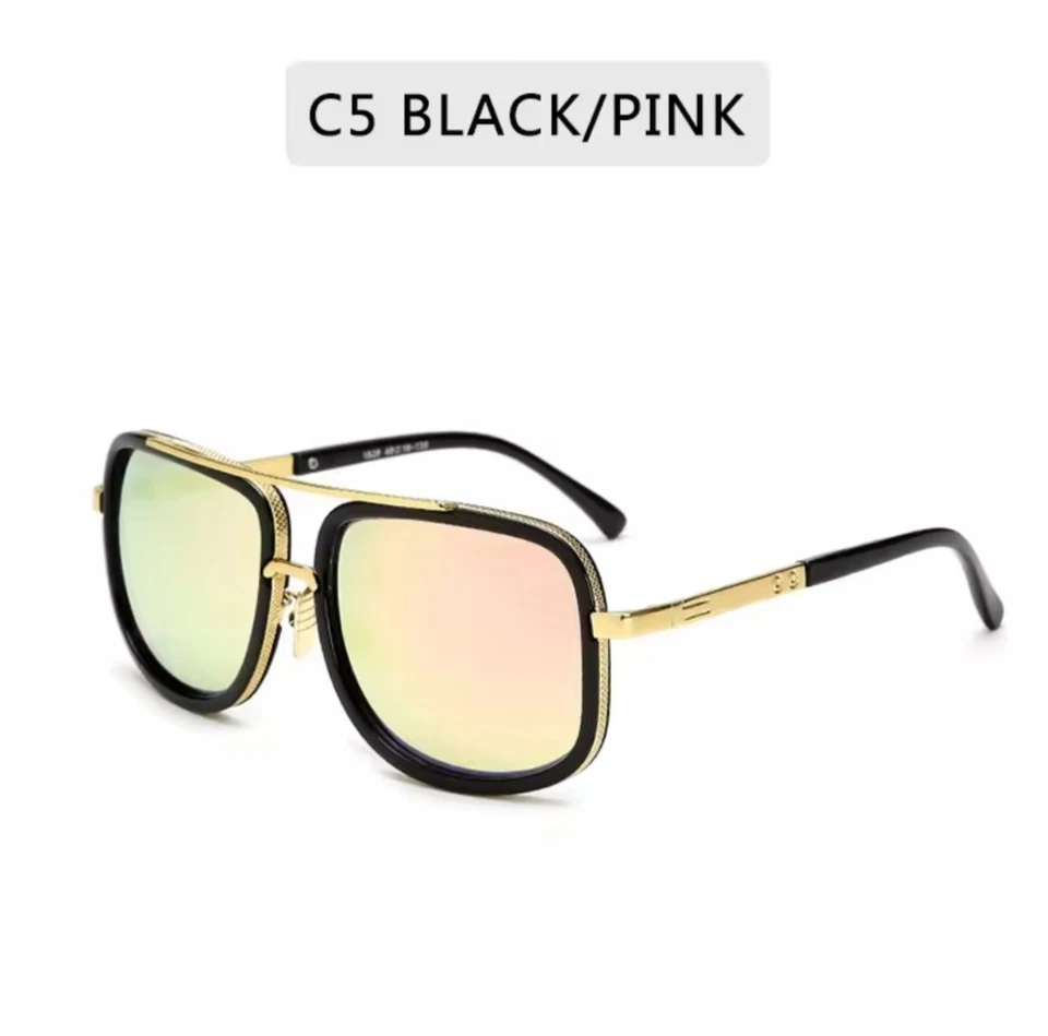 Gafas De Sol Lentes De Moda Para Hombres Grande Nuevo Men Sunglasses Pink Metal - Image 1 of 1