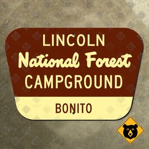 USFS Lincoln National Forest Bonito Campground New Mexico highway sign 21x14 - Picture 1 of 2