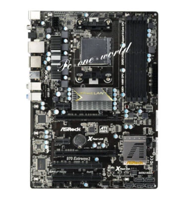 ASRock 970 EXTREME3 Motherboard AMD 970 Socket AM3/AM3+ DDR3 DIMM USB3.0 ATX - Image 1 of 4