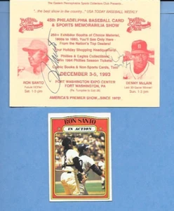 DENNY MCLAIN / RON SANTO AUTOGRAMMKARTE SHOW TIX & RON SANTO '72 SANTO #556 KARTE - Bild 1 von 2