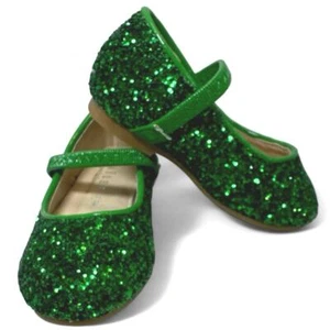 Kailee P. Green Rock Glitter Holiday Mary Jane Flats Toddler 5 - Picture 1 of 6