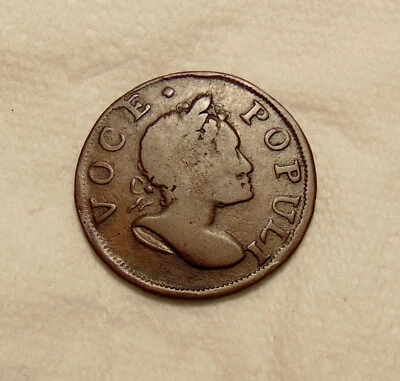 Moneda de cobre Voce Populi 1760 "1700" - Nelson-2 R.3 - muy bonita Foto 1 de 2
