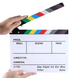 Acrylic Clapboard Dry Erase Director Film Movie Clapper Board Slate 9.6 * 11.7" - Picture 1 of 10