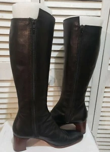 Jean-Michel Cazabat Womens Knee High Black leather Boots Size 39EU /8.5 US/ - Picture 1 of 9