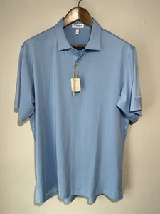 NEW Peter Millar Crown Summer Comfort Performance Stretch Blue Polo Shirt Large - Picture 1 of 6
