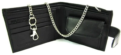 Real Soft Leather Chain Wallet Coin Pouch Card Holder Purse With RFID Protection - Image 1 of 4