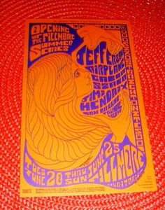 JIMI HENDRIX Original BG69 Fillmore Postkarte 1967 NM COA - Bild 1 von 3