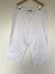Klassische weiße kurze gebrauchte Baumwollhose Größe 22 Übergröße Damen - Bild 1 von 8