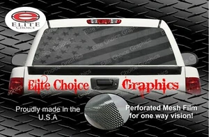 American Flag Grunge Grey Rear Window Graphic Decal Sticker Truck Car SUV - Picture 1 of 3
