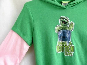 SESAME STREET..HAVE A ROTTON DAY..LAYERED..COLORBLOCK..TUNIC..TOP..HOOD..NWOT..S - Picture 1 of 4