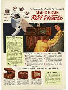 1941 RCA VICTOR Model V-215 Floor Console Radio Vintage Print Ad 2 - Picture 1 of 1