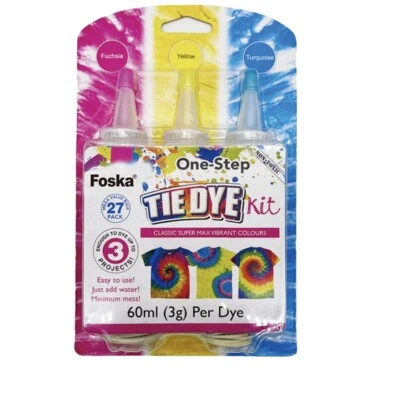 Pack of 3 Colours Tie Dye Kit - Fuchsia, Yellow, Turquoise - Image 1 of 4