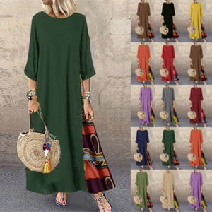 Plus Size Womens Holiday Sundress Beach Loose Kaftan Long Dress Boho Maxi Dress - Picture 1 of 24