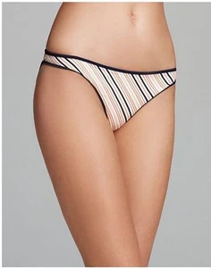 NWT TORY BURCH IVORY STRIPE HAVANA BOTTOM ONLY SWIMSUIT, MEDIUM - Picture 1 of 2