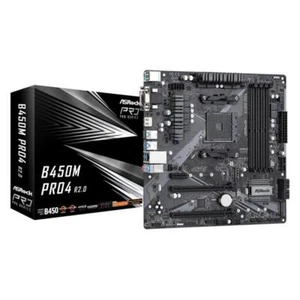 Asrock B450M Pro4 R2.0 AMD B450 Socket AM4 micro ATX - Picture 1 of 5