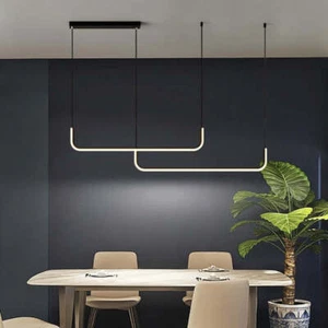 Lampadario a Sospensione LED Design Singola Doppia Cornice Lineare IP20 Interno - Foto 1 di 7