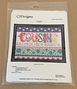 Carousel Crafts "Cousins" Special Part of Growing Up Cross Stitch Kit 10x8" - Picture 1 of 2