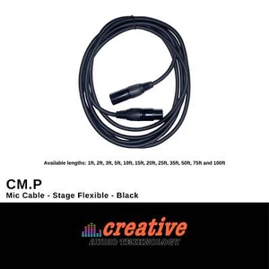 (M1) Cavo Microfono CM.P - Stage Flessibile - Nero - da 1ft a 100ft (Microfono Cavo di - Foto 1 di 2