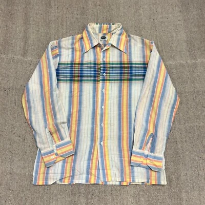 Vintage Mohawk Button Up Shirt Mens XL 1970s Striped USA - Image 1 of 4