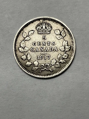 1917 Canada 5 Cents Silver Coin Cover