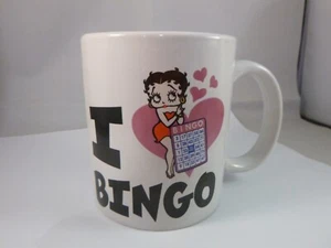 2006 Betty Boop Coffee Cup Mug I LOVE BINGO with Hearts - Picture 1 of 6