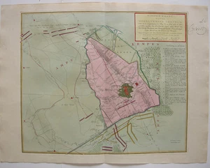 Krefeld Belagerung Siebenjähr Krieg seltene Orig Kupferstichkarte Tirion 1758  - Bild 1 von 1