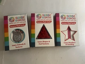 Sense & Grow Sensory Flash Cards 3 Sets: Numbers, Shapes, Animals - NEW L - Picture 1 of 7