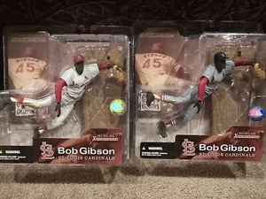 2004 Bob Gibson McFarlane Cooperstown Series 1 Cardinals White & Gray VARIANT  - Picture 1 of 4
