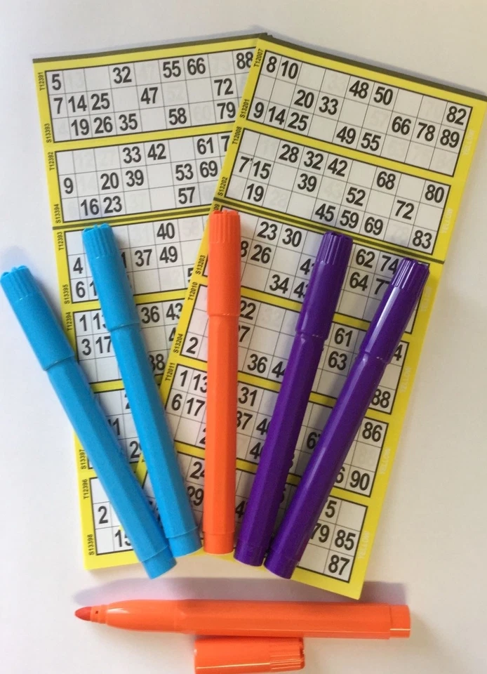 300 BINGO TICKETS & PACK OF 6 BINGO MARKER PENS, FAMILY FUN HOLIDAY GAME £2.99!! - Image 1 of 1
