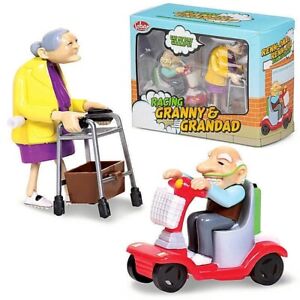 Racing Granny & Grandad Wind Up and Pull Back Toys Novelty Joke Gifts