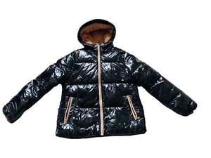Michael Kors Girls Jacket SZ 14 Nylon Winter Puffer Black Pink Warm (7 - Picture 1 of 8