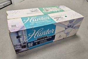 Hunter Builder Deluxe 52" Indoor Ceiling Fan 5 Reversible White 53089 BRAND NEW