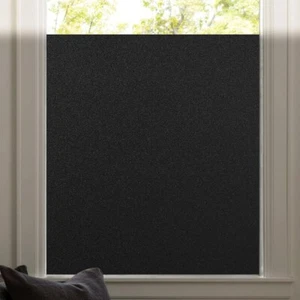 100% Privacy Window Film Blackout Tint Static Cling for Bathroom Glass Sticker - Picture 1 of 9
