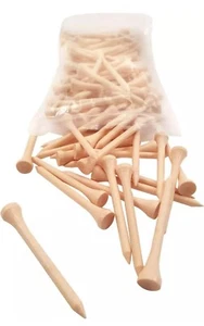 100 of  2 3/4'' Bamboo Wooden Golf Tees - Natural - Picture 1 of 17