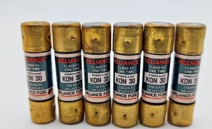 6 Vtg Reliance Class 5 FRN-R-30 fuses 250v 30amp A.C. - Picture 1 of 6