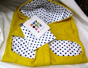 IMPERMEABILE CANE GIALLO BLU grande CAPPUCCIO reversibile riflettente REGOLABILE conservazione nuovo con etichette - Foto 1 di 7