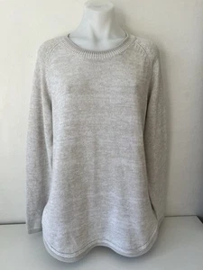 Goondiwindi Cotton Jumper Women 16 Cement Cashmere Cotton Pullover Knit NEW $219 - Picture 1 of 14