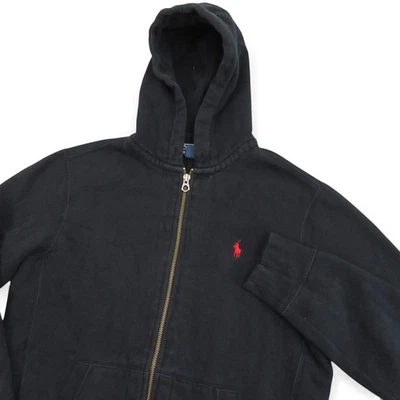 Polo Ralph Lauren Hombres Sudadera con Capucha M Negra Cremallera Completa Gruesa Algodón Capucha Foto 1 de 4