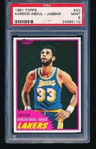 1981 Topps KAREEM ABDUL-JABBAR #20 PSA 9 - Foto 1 di 2