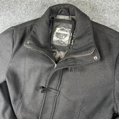 Buckle Black Label No 48 Military Jacket Mens L Black Wool Athletic Fit Full Zip - Image 1 of 4