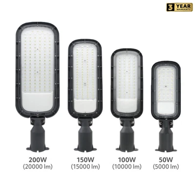 LED Straßenlaterne 50W 100W 150W 200W Straßenlampe Außenleuchte Wegeleuchte IP65 - Bild 1 von 2