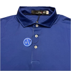 Neu mit Etikett RLX Ralph Lauren feuchtigkeitsableitender Herrenpullover Gr. L blau Colorblock Golfshirt - Bild 1 von 16