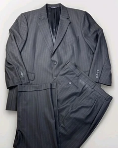Brooks Brothers 346 Gray Pinstriped Wool Suit Set Mens Sz 48M Blazer & 42S Pants - Picture 1 of 23
